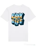 Tricou STANLEY STELLA barbat Enjoy your life Alb