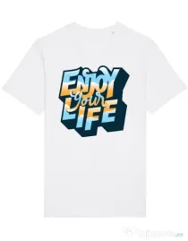 Tricou STANLEY STELLA barbat Enjoy your life Alb