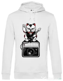 Hoodie barbat cu gluga Lets rock Alb