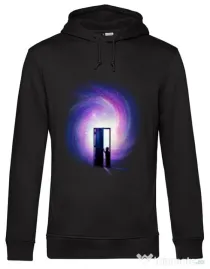 Hoodie barbat cu gluga Doors to the future Negru
