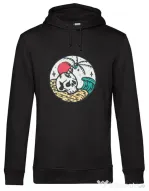 Hoodie barbat cu gluga Skull and beach Negru