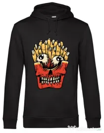 Hoodie barbat cu gluga Zombie French Fries Negru