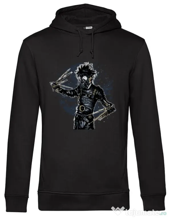 Hoodie barbat cu gluga Gas mask scissor Negru