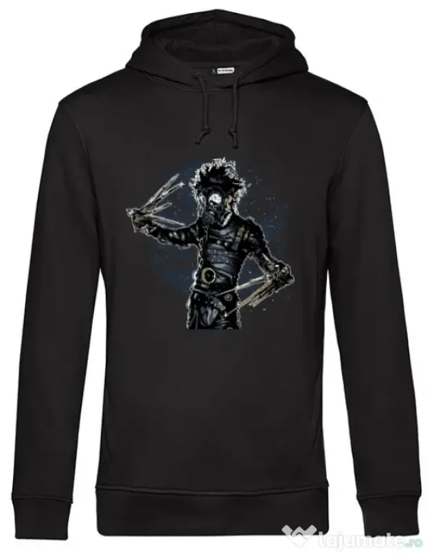 Hoodie barbat cu gluga Gas mask scissor Negru