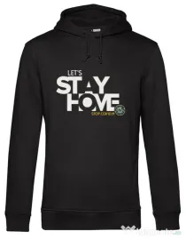 Hoodie barbat cu gluga Stay home Negru