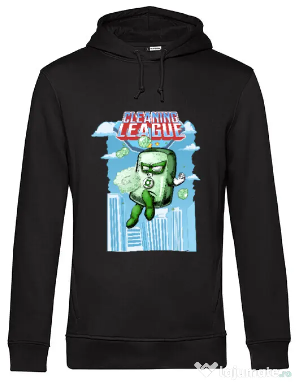 Hoodie barbat cu gluga Cleaning league Soap Negru