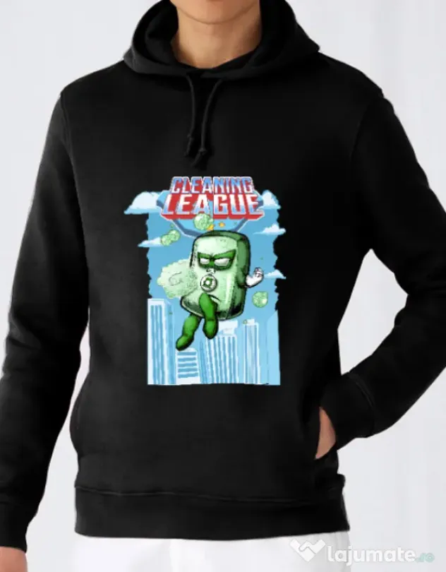Hoodie barbat cu gluga Cleaning league Soap Negru