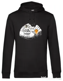 Hoodie barbat cu gluga Van beach Negru