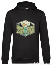 Hoodie barbat cu gluga Beauty waterfall Negru