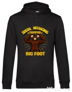 Hoodie barbat cu gluga Social distancing 2 Negru
