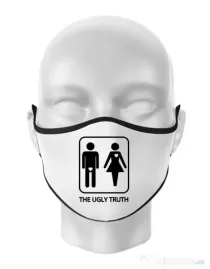 Masca personalizata reutilizabila The ugly truth Alb
