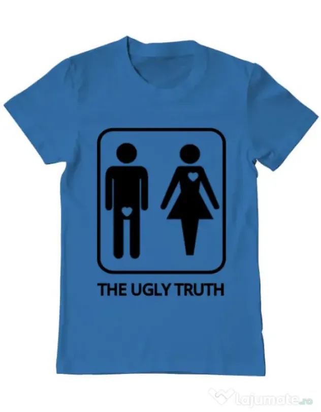 Tricou Burlaci ADLER The ugly truth Albastru azuriu