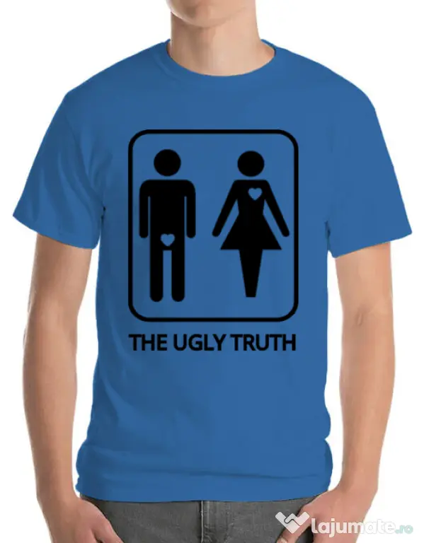Tricou Burlaci ADLER The ugly truth Albastru azuriu