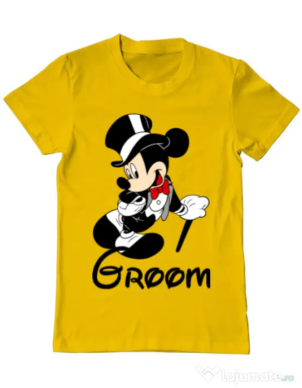 Tricou Mire ADLER Groom Mickey Galben