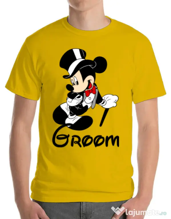 Tricou Mire ADLER Groom Mickey Galben