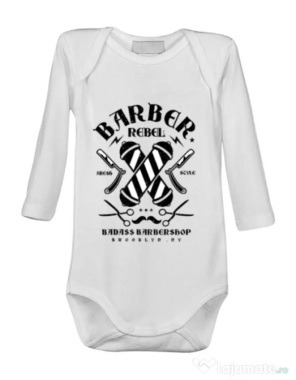 Baby body Barber Rebel II Alb