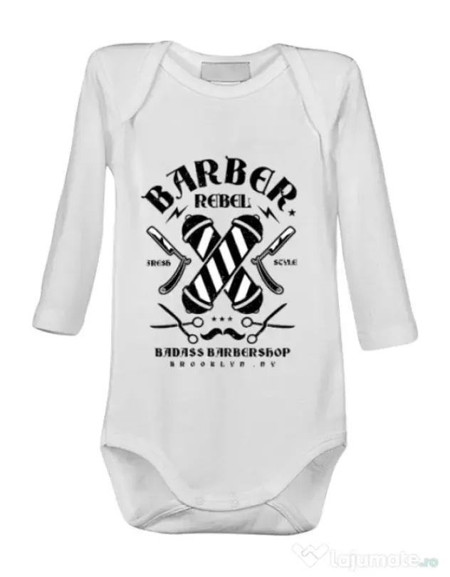 Baby body Barber Rebel II Alb