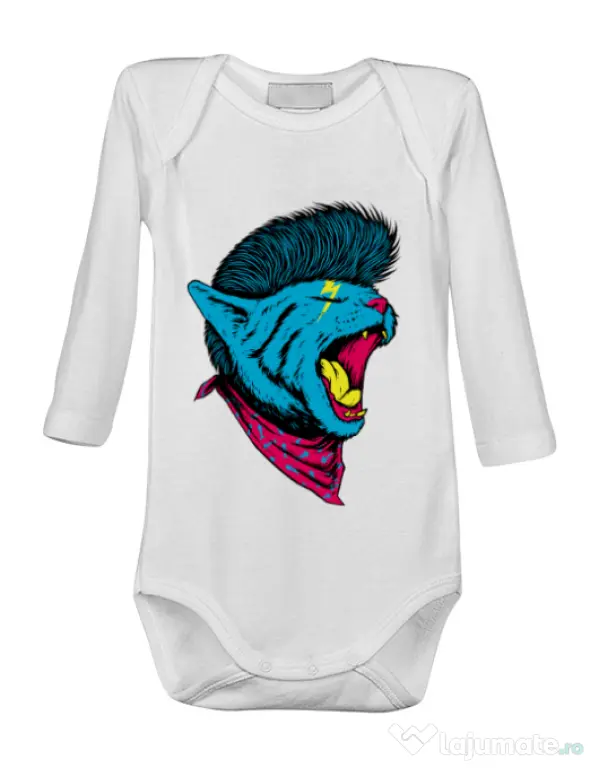 Baby body Cat Punk Alb