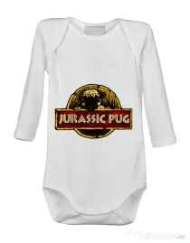 Baby body Jurassic Pug Alb