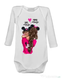 Baby body Mama and baby Mouse Alb
