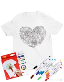 Tricou de colorat Floral heart