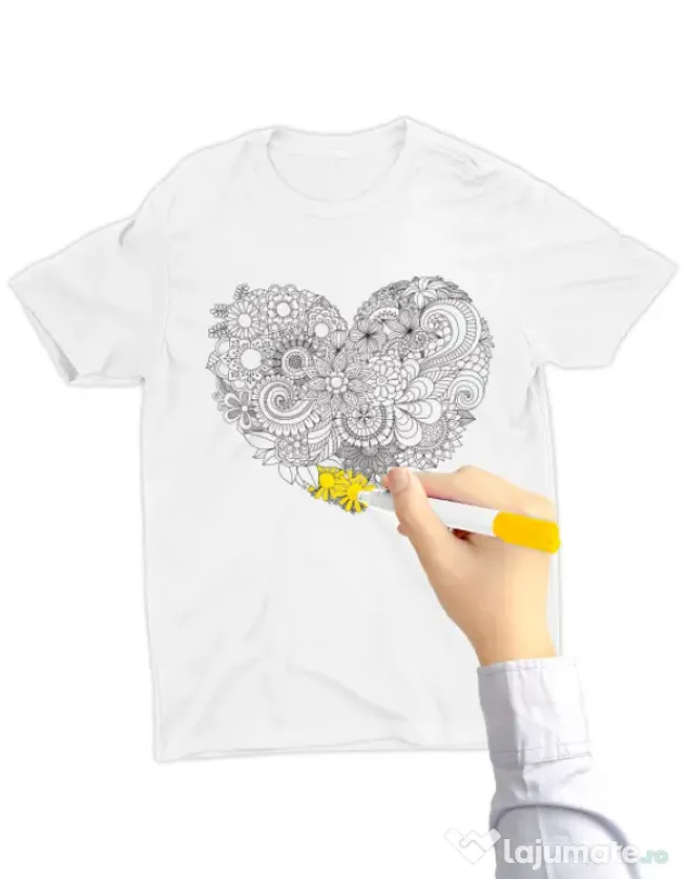 Tricou de colorat Floral heart