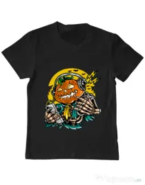 Tricou ADLER copil Pumpkin Music Negru