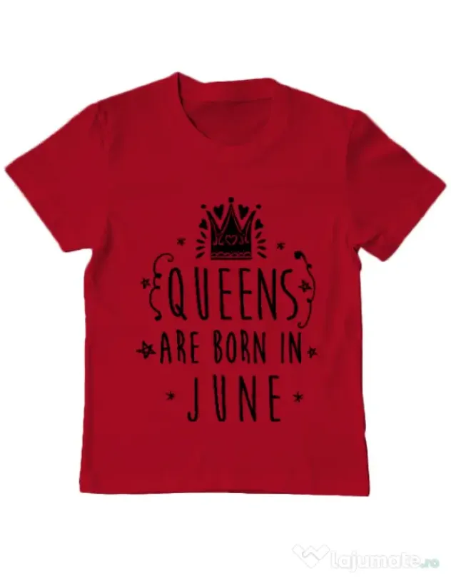 Tricou ADLER copil Queens are born in June Rosu