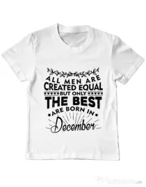 Tricou ADLER copil The best men are born in December Alb
