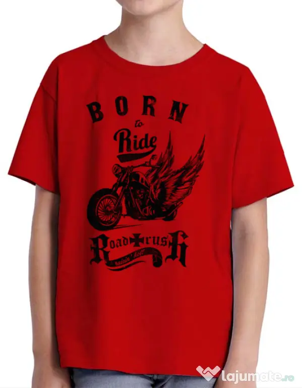 Tricou ADLER copil Born to ride Rosu