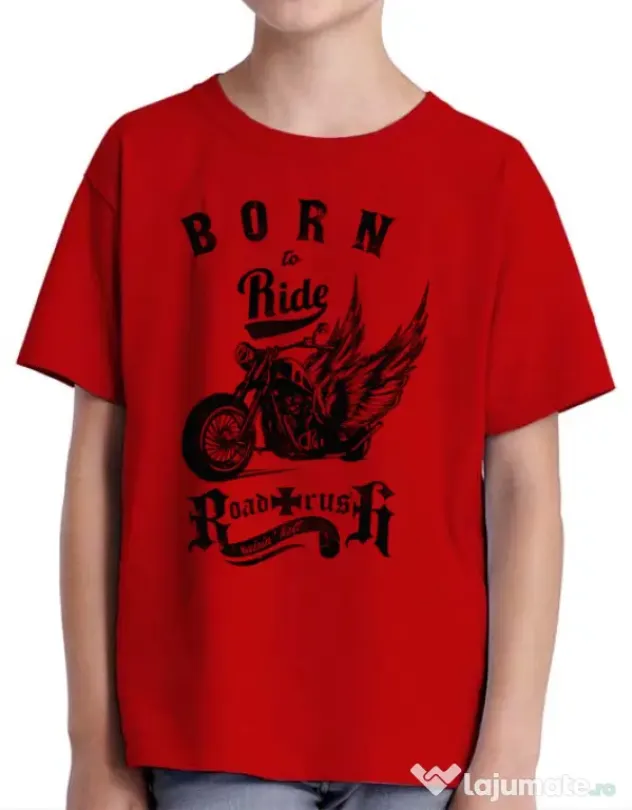 Tricou ADLER copil Born to ride Rosu