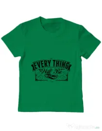 Tricou ADLER copil Everything will be ok Verde mediu