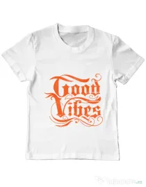 Tricou ADLER copil Good vibes Alb