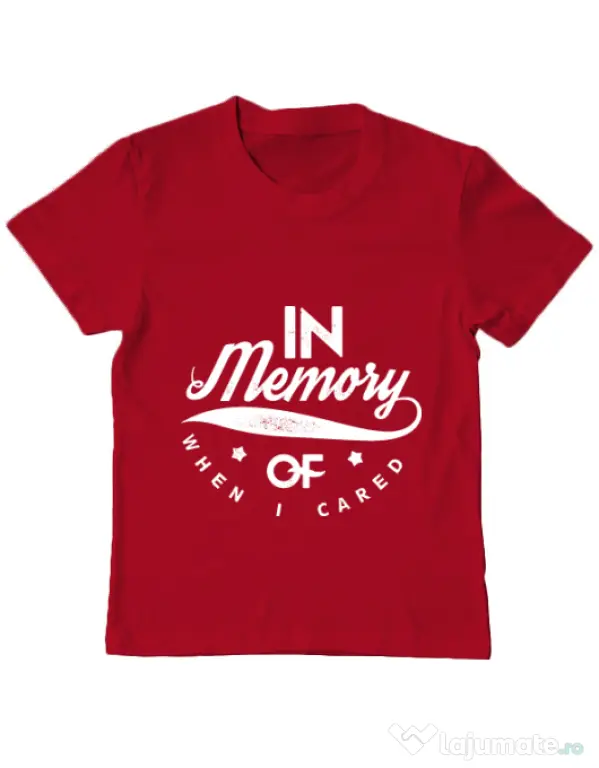 Tricou ADLER copil In memory of when I cared Rosu