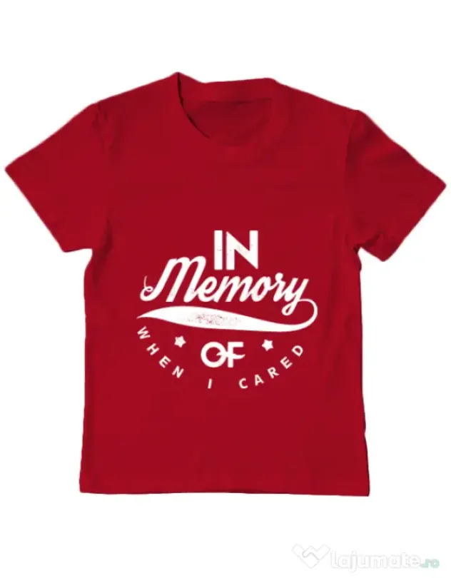 Tricou ADLER copil In memory of when I cared Rosu