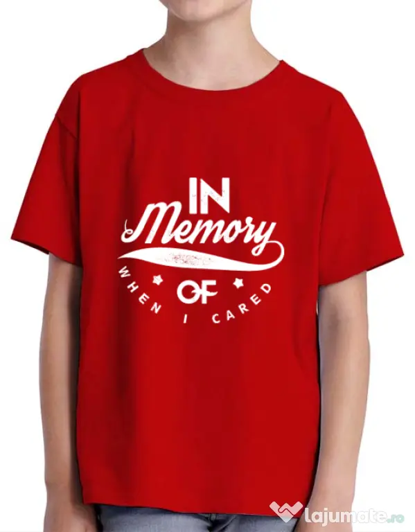 Tricou ADLER copil In memory of when I cared Rosu