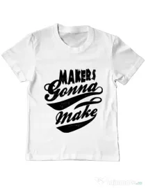 Tricou ADLER copil Makers gonna make Alb