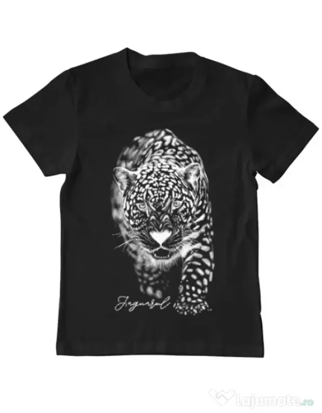 Tricou ADLER copil Jaguarul Alb Negru