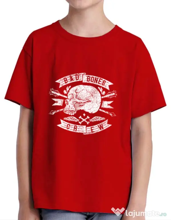 Tricou ADLER copil Skull symbol Rosu