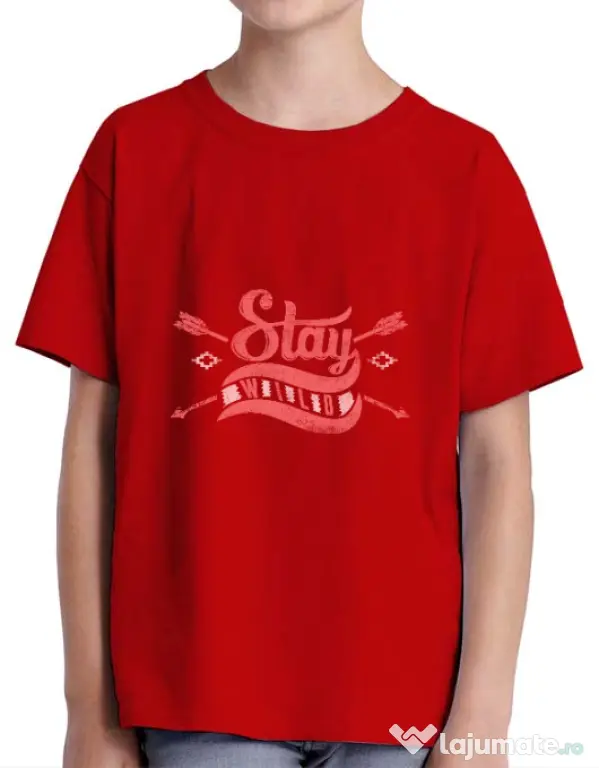 Tricou ADLER copil Stay wild Rosu