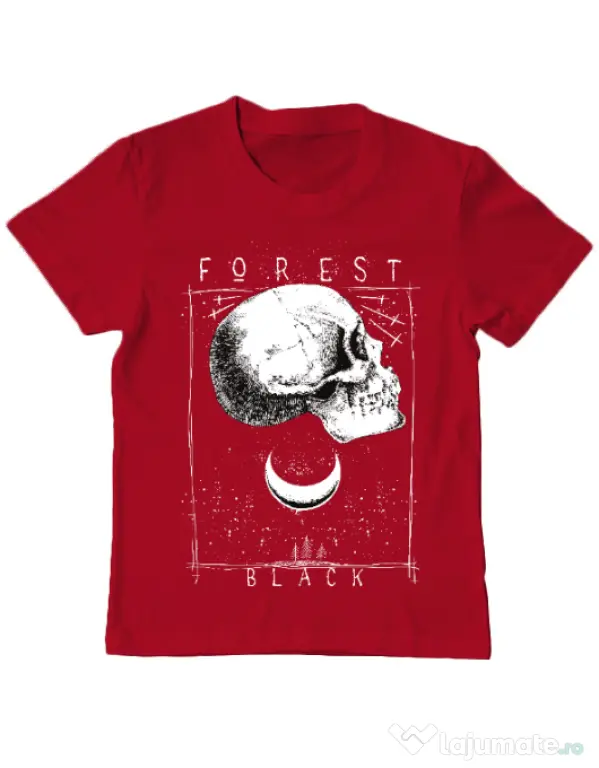 Tricou ADLER copil Forest Black Rosu