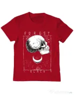 Tricou ADLER copil Forest Black Rosu