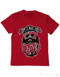 Tricou ADLER copil Can i buy you a beard Rosu
