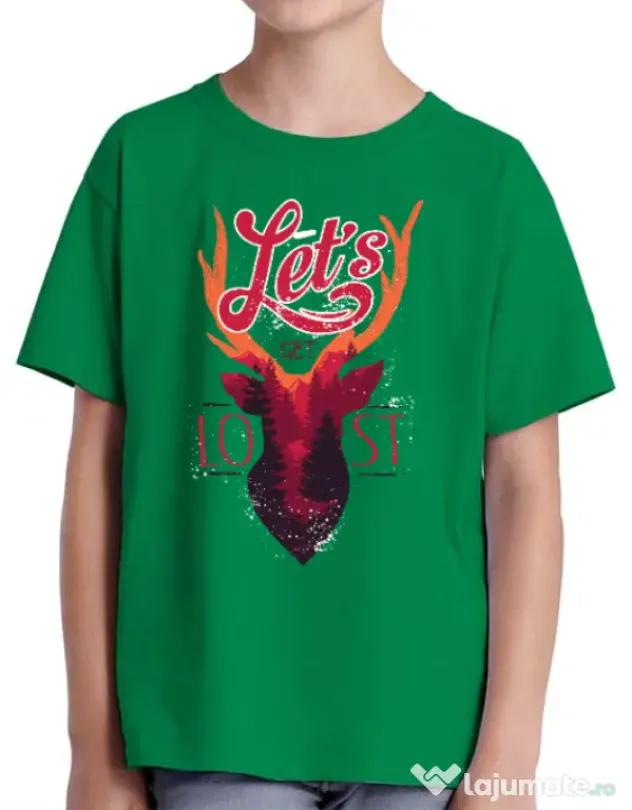 Tricou ADLER copil Lets get lost Verde mediu