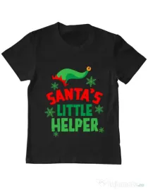 Tricou ADLER copil Santas little helper Negru