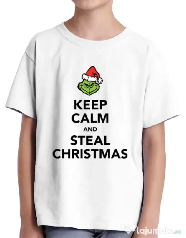 Tricou ADLER copil Steal Christmas Alb