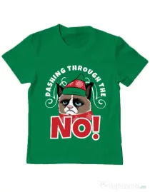 Tricou ADLER copil Dashing through the no Verde mediu