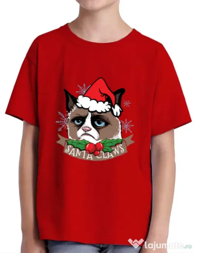 Tricou ADLER copil Santa Claws Rosu