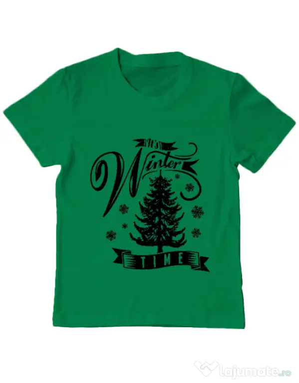 Tricou ADLER copil Winter time Verde mediu