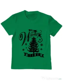 Tricou ADLER copil Winter time Verde mediu